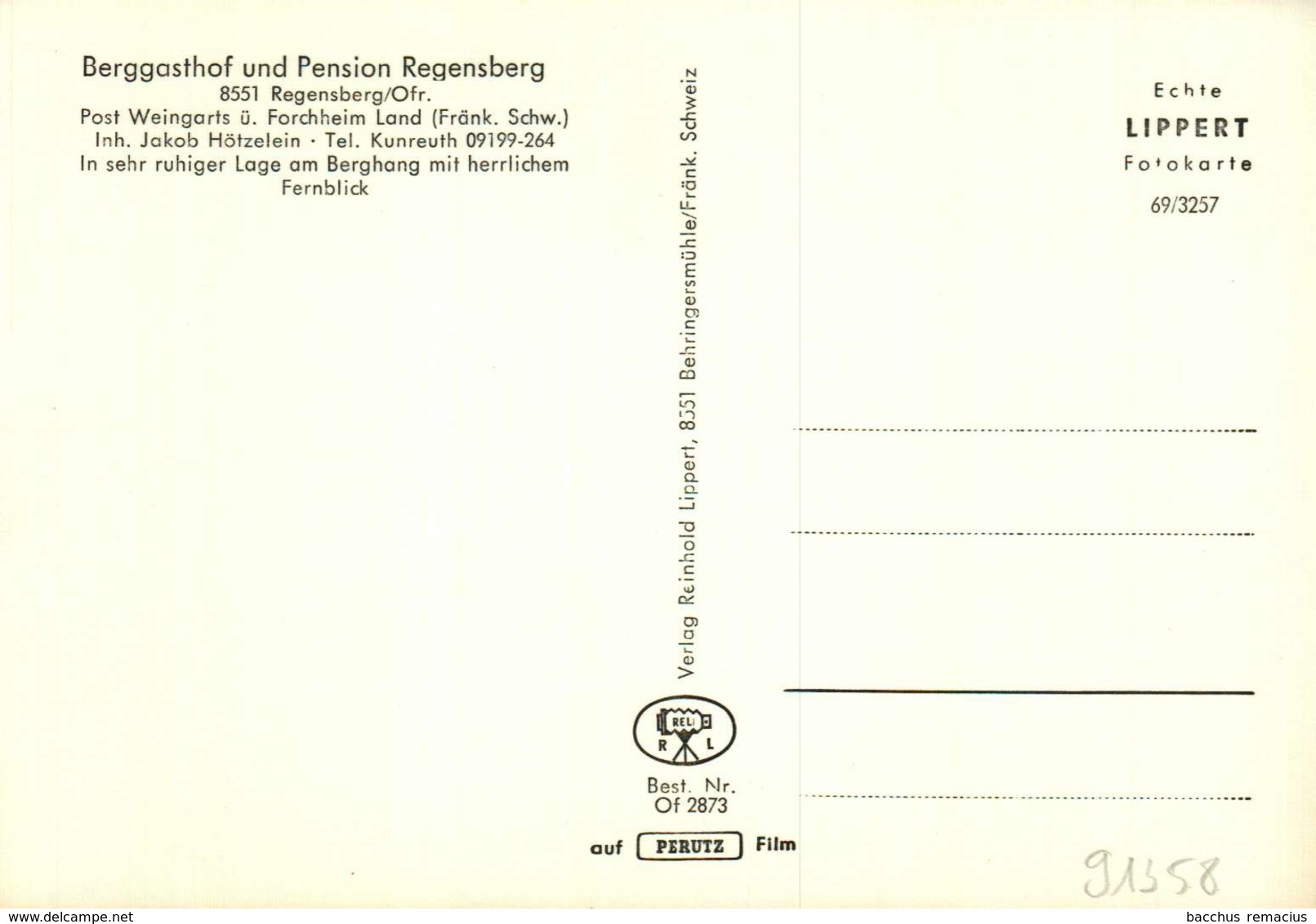 REGENSBERG/OFR/FRÄNK:SCHWEIZ/FORCHHEIM - Berggasthof Und Pension   Inh.Jakob Hötzelein - Forchheim