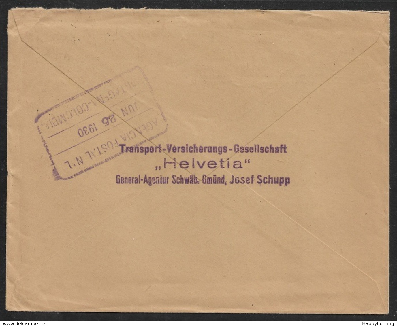 1930 MiF Mi. 435(2), 411 Auslandsbrief Schwäbisch Gmünd N. CARTAGENA, KOLUMBIEN.Rs Ankunftstpl - Briefe U. Dokumente