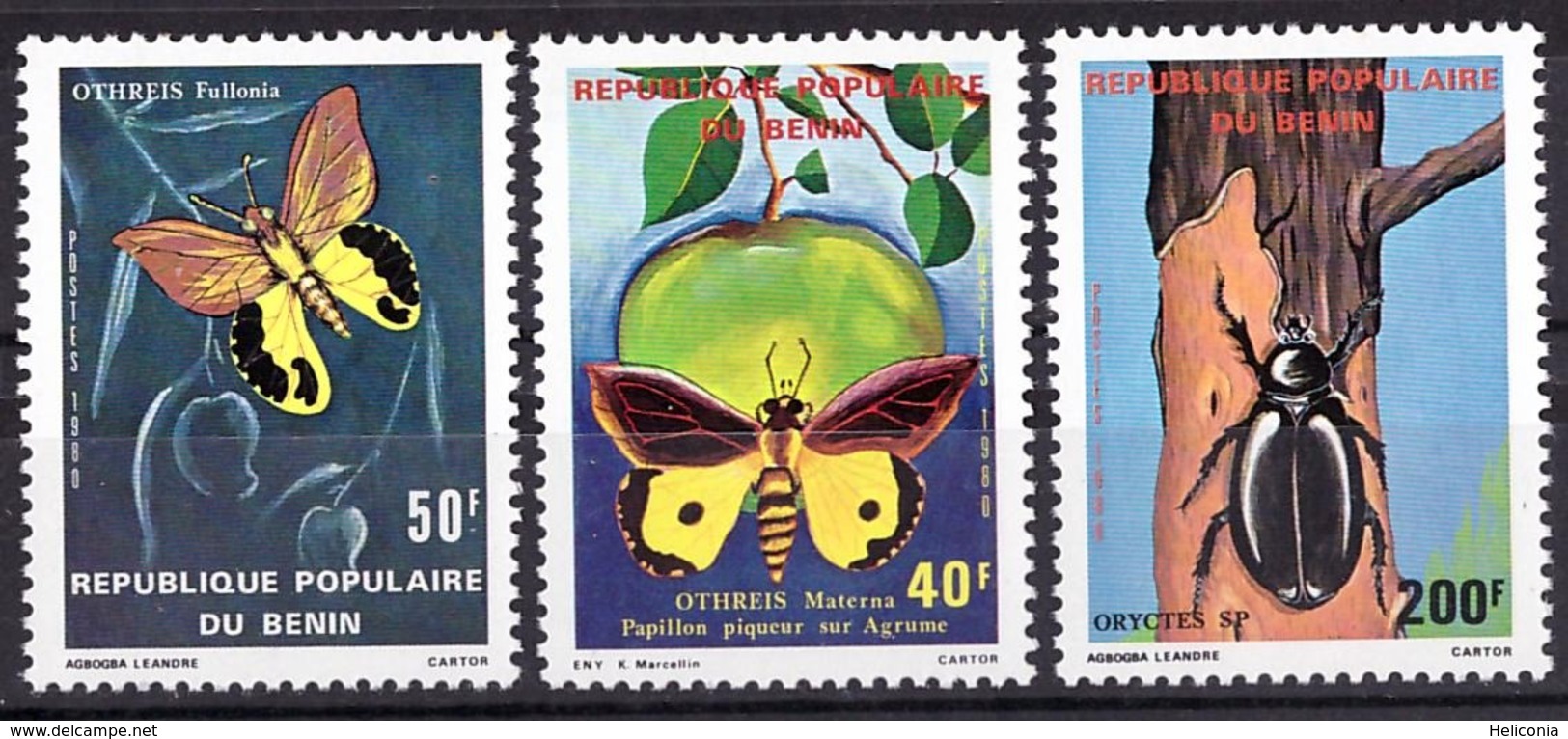 Benin 1980 Butterflies, Insects, Fauna, Flora. - Bénin – Dahomey (1960-...)