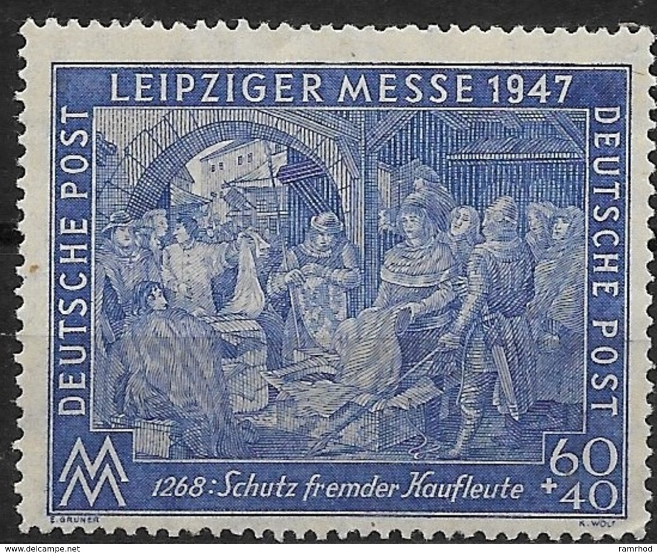 GERMANY 1947 Leipzig Spring Fair -  60pf.+40pf - Foreign Merchants At Leipzig Fair MNH - Altri & Non Classificati