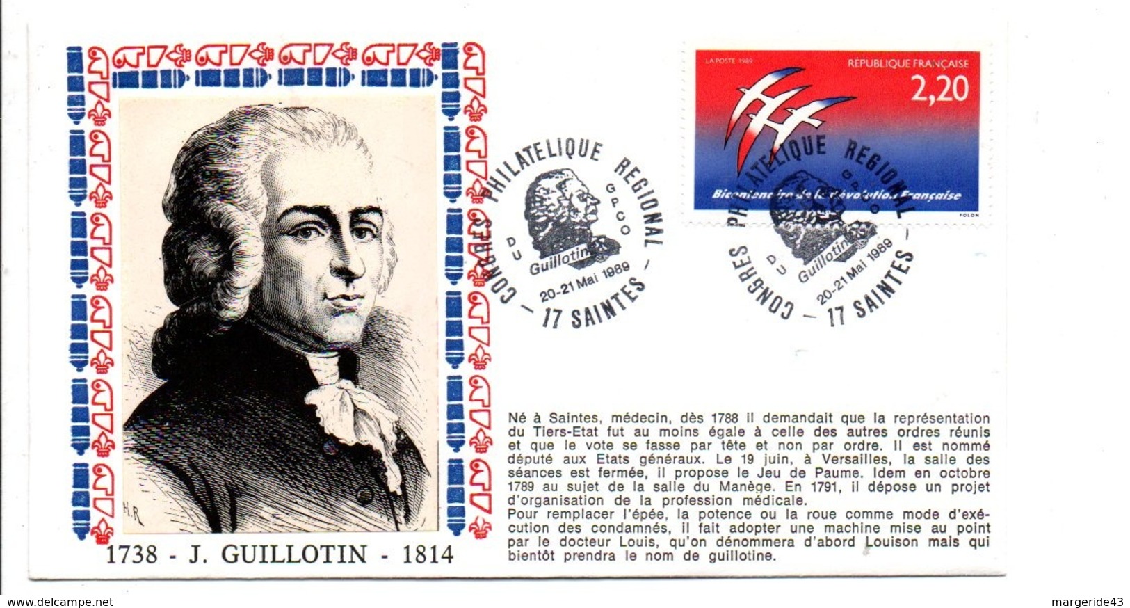 REVOLUTION FRANCAISE OBLITERATION GUILLOTIN à SAINTES - French Revolution