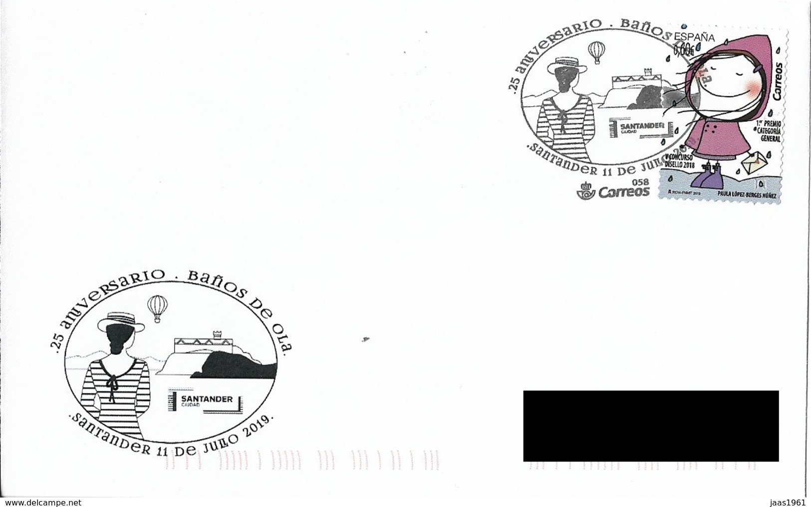 SPAIN. POSTMARK 25th ANNIV. BAÑOS DE OLA. SANTANDER 2019 - Otros & Sin Clasificación