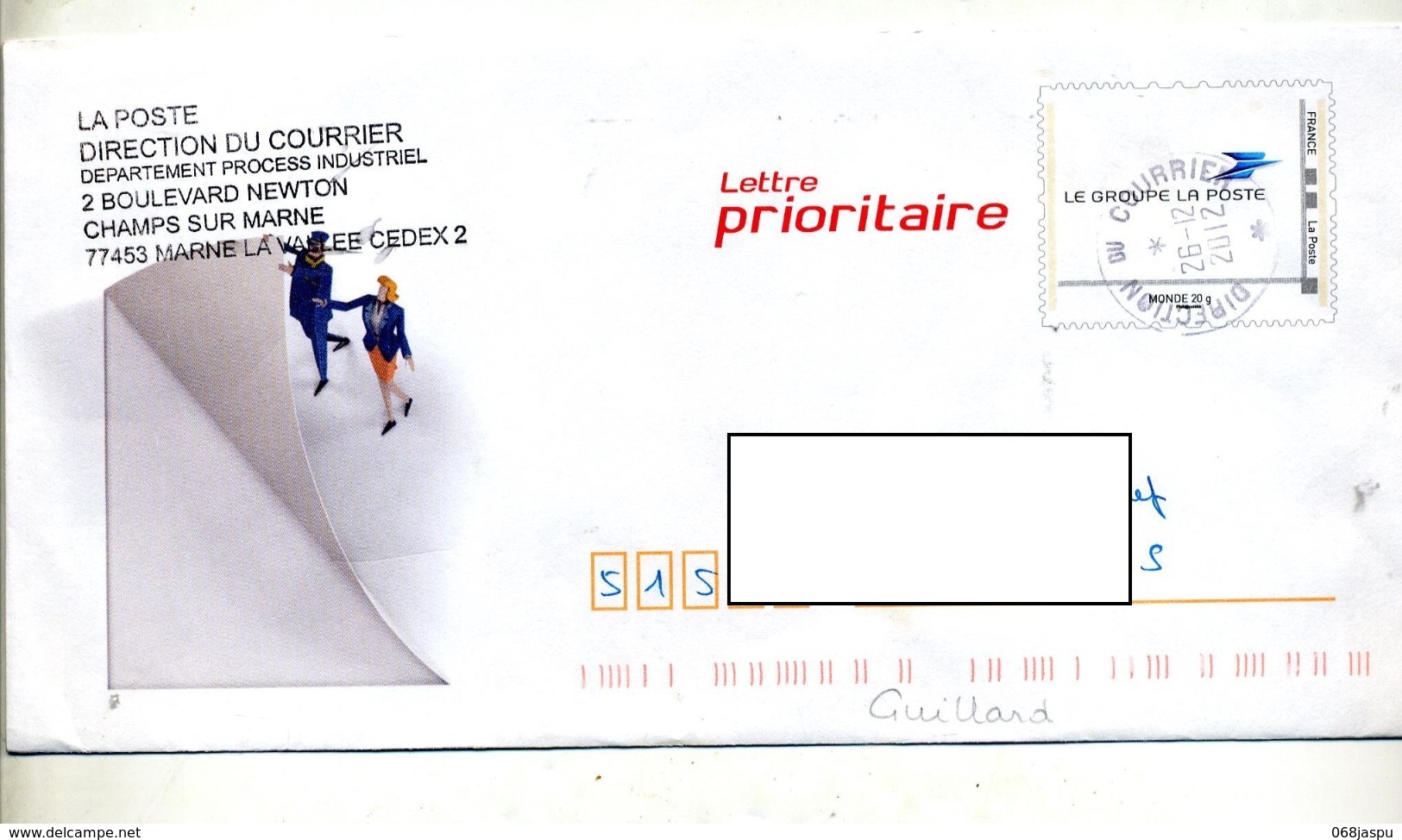 Pap Groupe Poste Cachet Direction Du Courrier  Sans Lieu - PAP : Altri (1995-...)