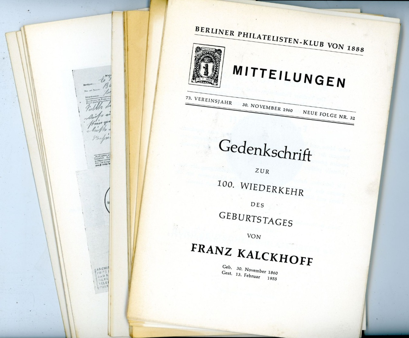 Berliner Philatelisten Klub Von 1888 - Nr. 32 Jahrgang 1960 - Alemán (desde 1941)