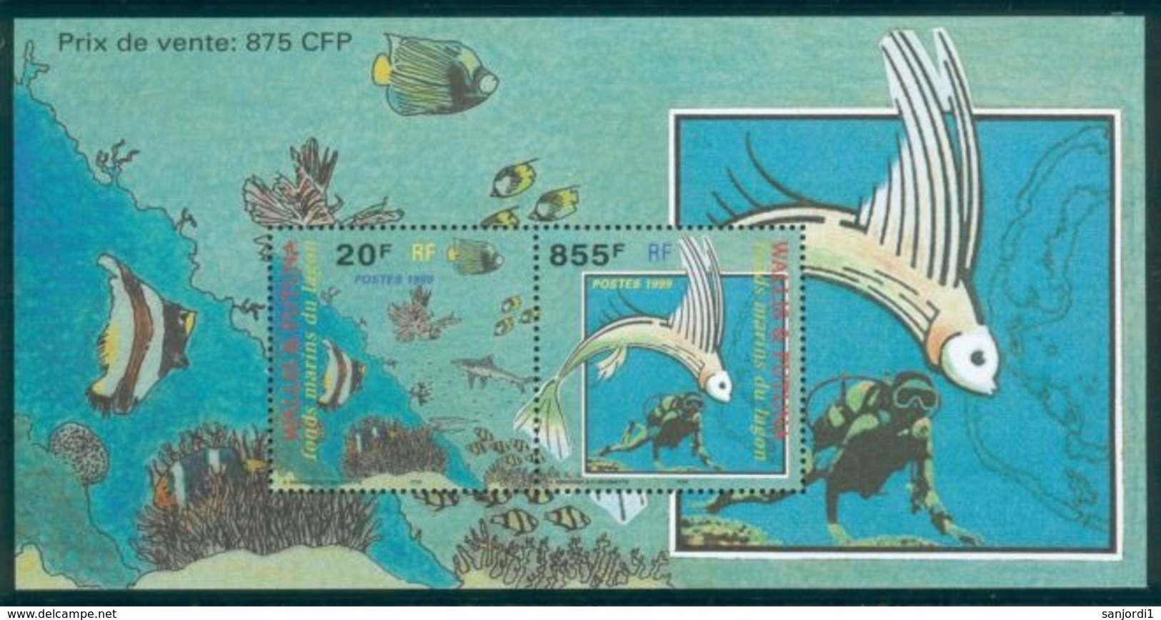 Wallis Et Futuna BF  8 Poissons Neuf * * MnH Sin Charmela Prix De La Poste 7.4 - Blocks & Sheetlets