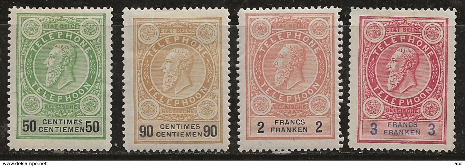 Belgique 1890 N° Y&T :   TTel 3,4,6 * Et 7 Sans Gomme - Timbres Téléphones [TE]