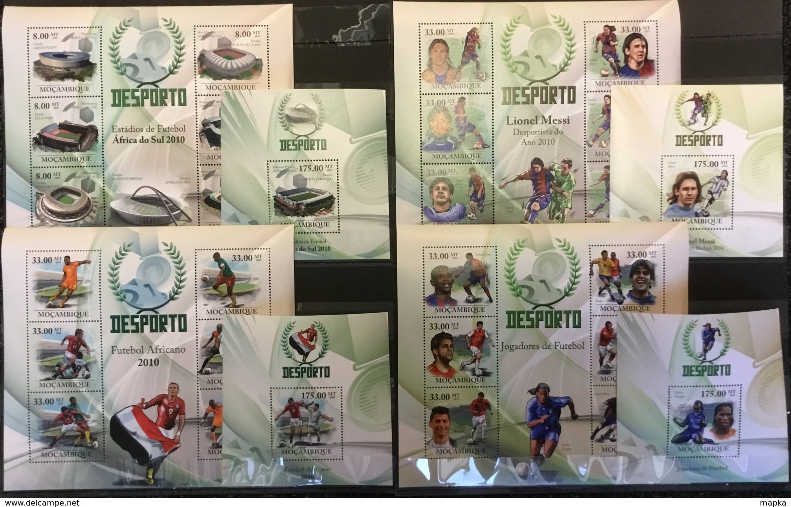 X095 2010 MOZAMBIQUE MOCAMBIQUE SPORT FOOTBALL 3663-90 MICHEL 73 € 4KB+4BL MNH - Altri & Non Classificati