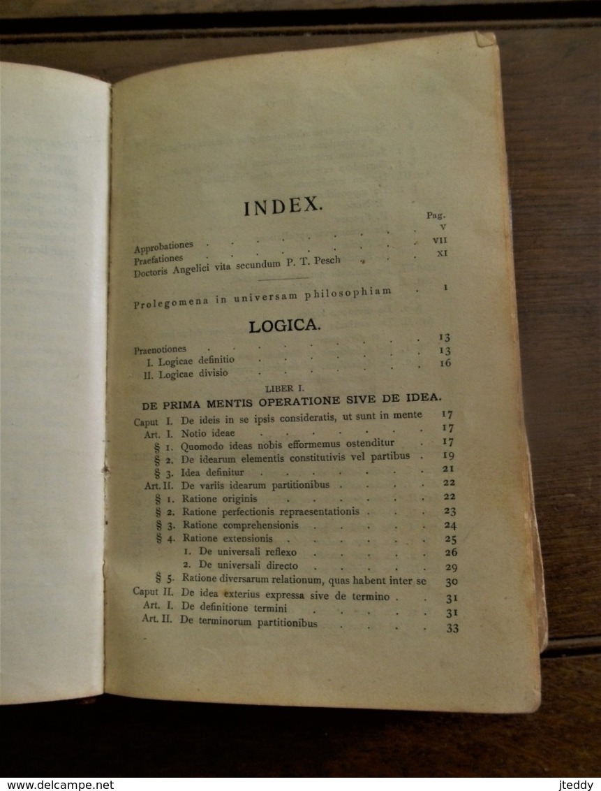 Oud Boek 1911 ELEMENTA PHILOSOPHIAE  SCHOLASTICAE  Vooraan SEM.-- Phil . St BONAVENTURE -  ALOSTI - Oude Boeken