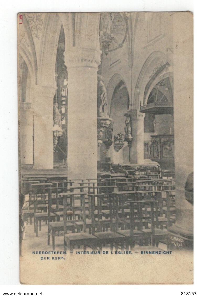 NEEROETEREN - INTERIEUR DE L'EGLISE - BINNENZICHT DER KERK 1910   E.EVRARD VISE - Maaseik