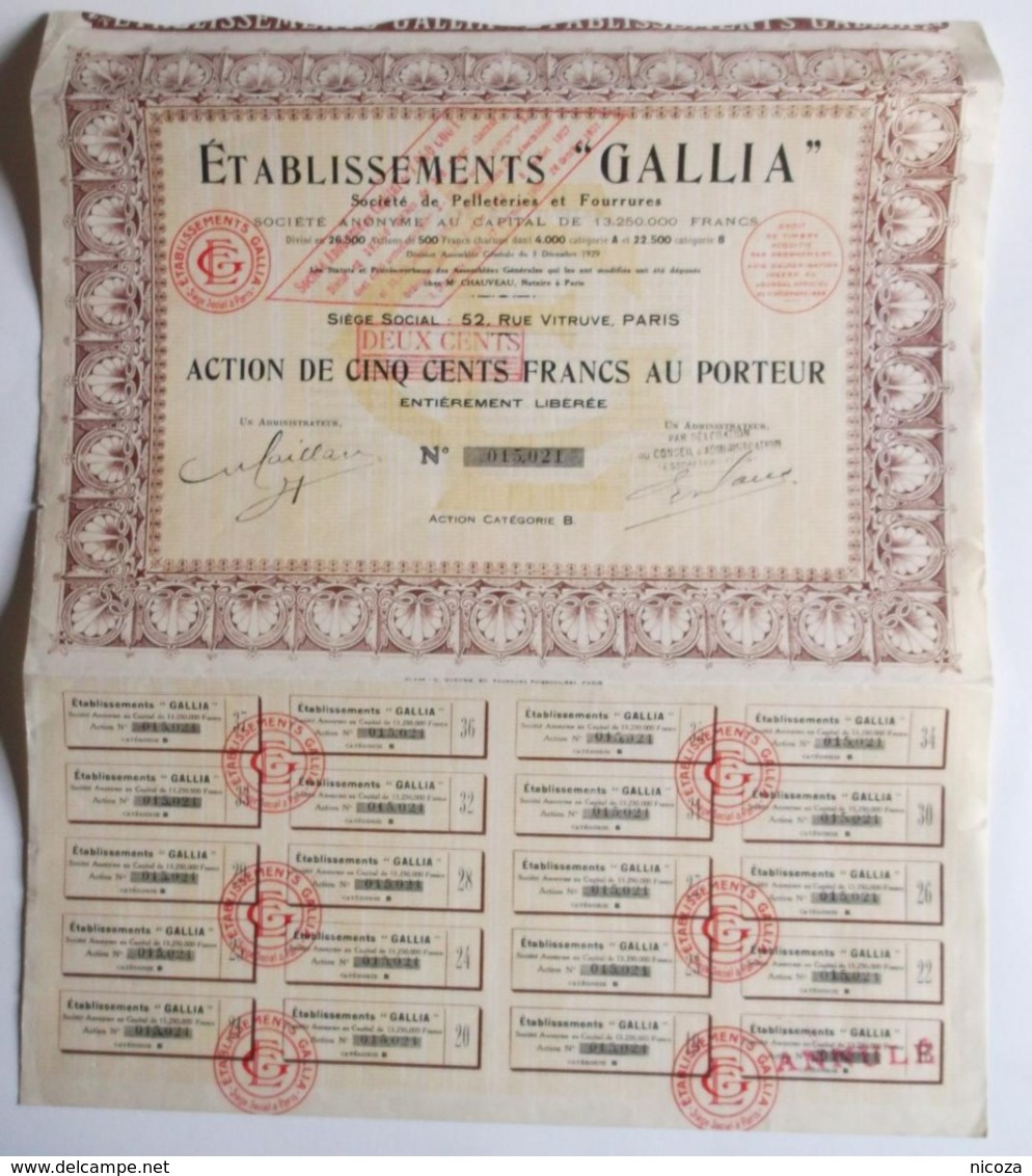 Etablissements Gallia. - Andere & Zonder Classificatie