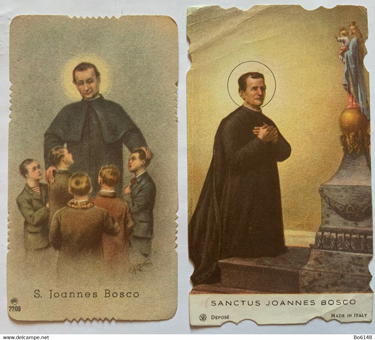 2 Antico Santino - Holy Card : S. GIOVANNI BOSCO , Ed.SEI E AR 2209 - Santini