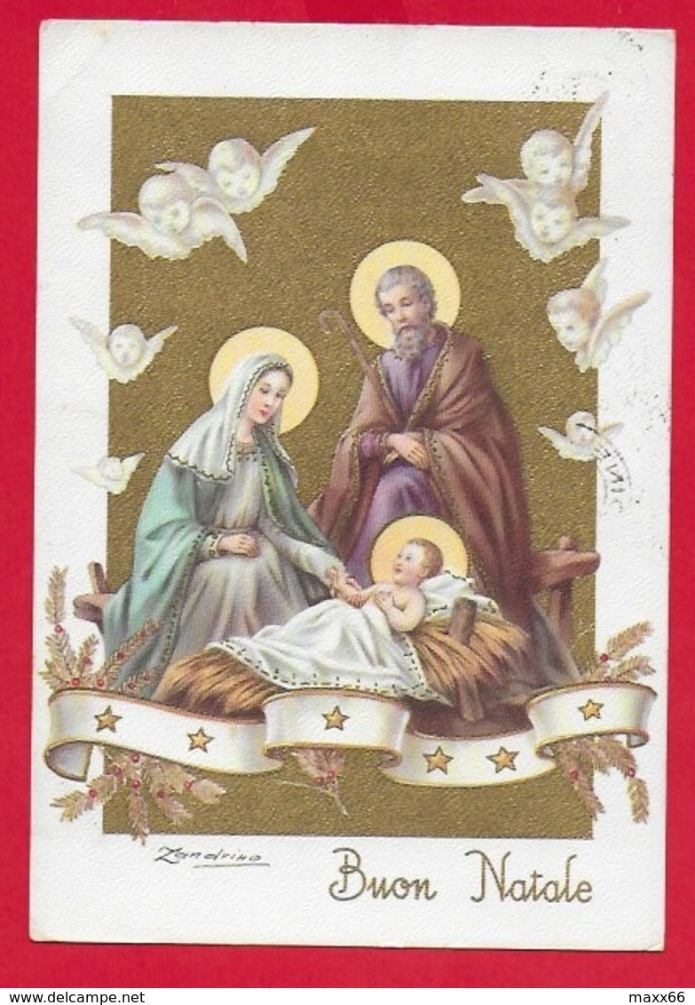 CARTOLINA VG ITALIA - BUON NATALE Sacra Famiglia - ZANDRINO - AR CF 13 N 2 - 10 X 15 - 1963 - Altri & Non Classificati