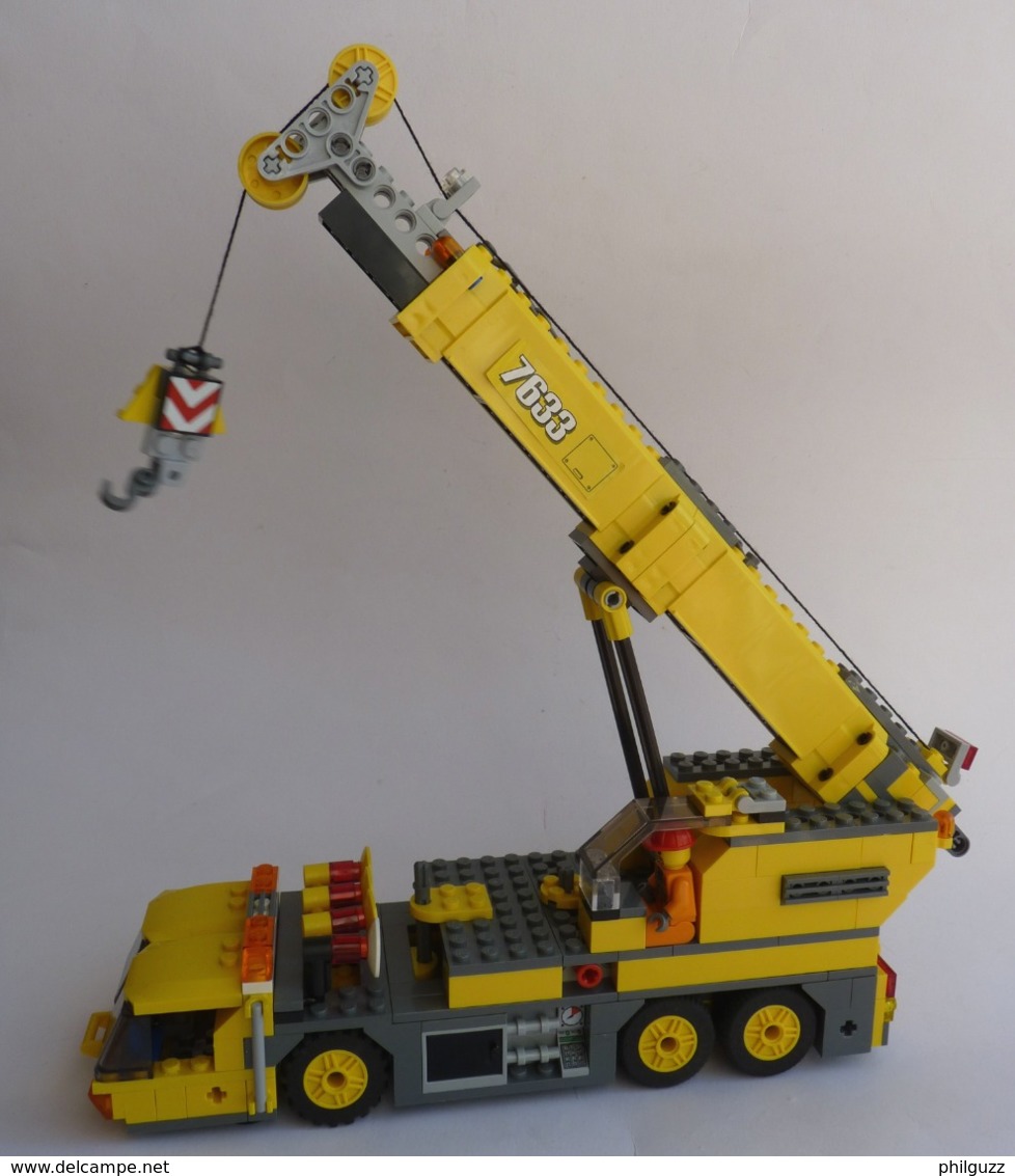 FIGURINE LEGO CITY 7633 CONSTRUCTION DE SITE CAMION GRUE IMMEUBLE MONTE CHARGE SEMI DE TRANSPORT ET PELLETEUSE Légo - Lego System