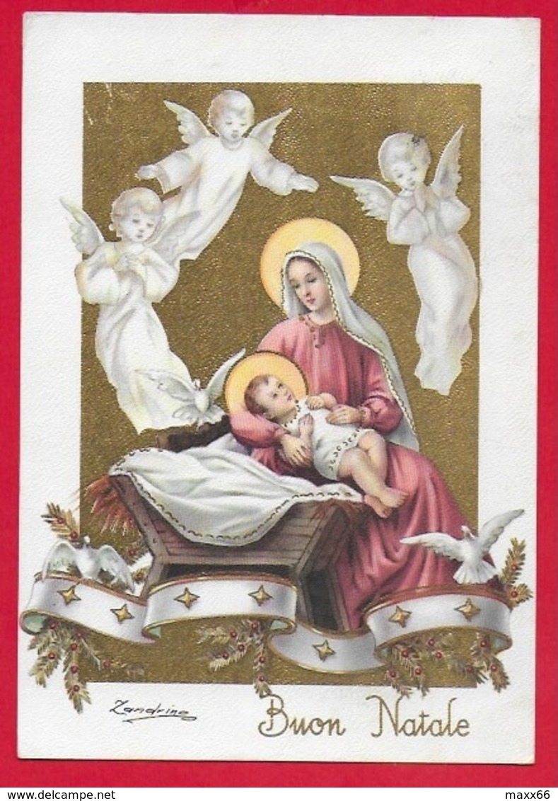 CARTOLINA VG ITALIA - BUON NATALE Sacra Famiglia - ZANDRINO - AR CF 13 N 1 - 10 X 15 - 1961 - Altri & Non Classificati