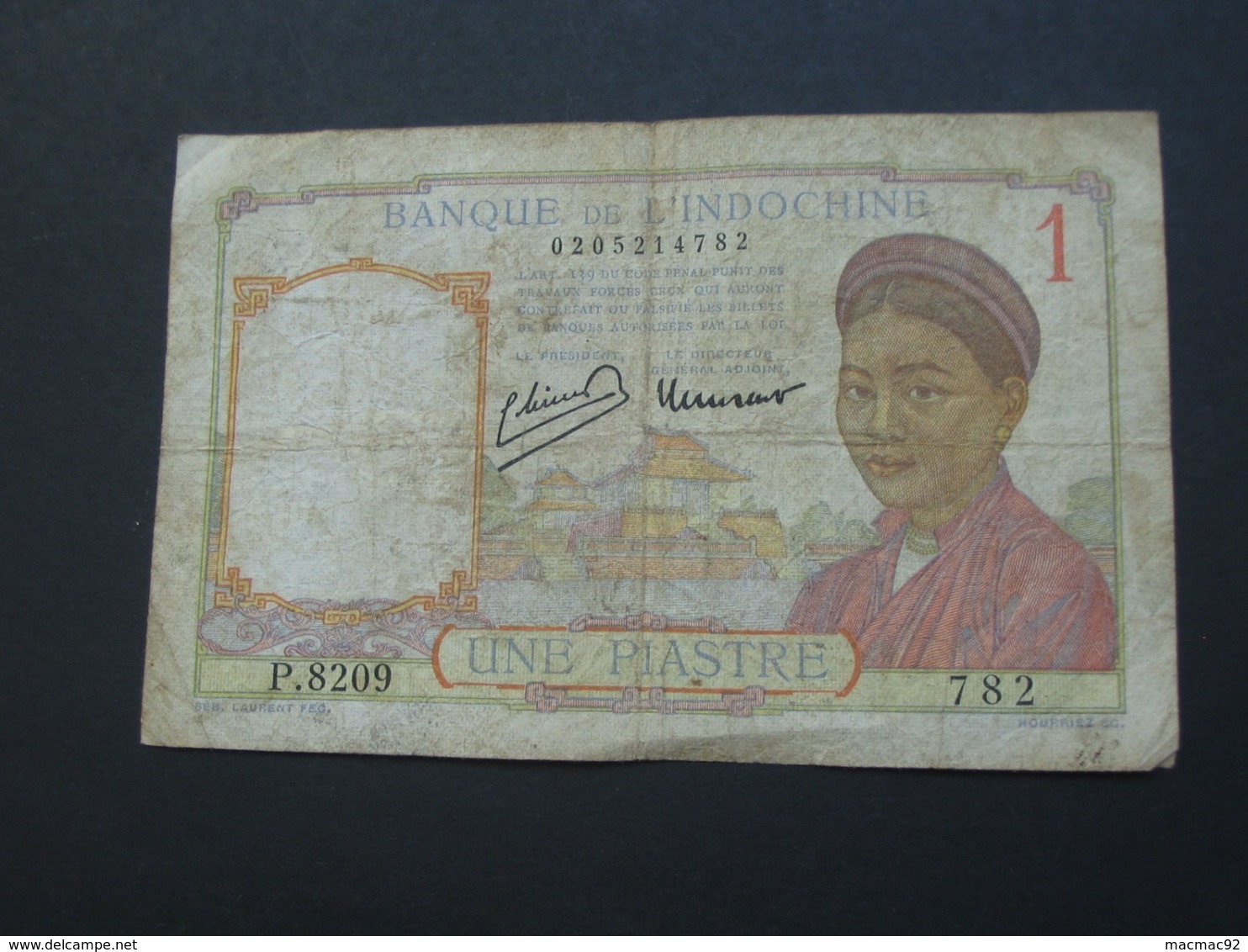 1 Piastre  - Banque De L'Indochine 1946 **** EN ACHAT IMMEDIAT **** - Indochina