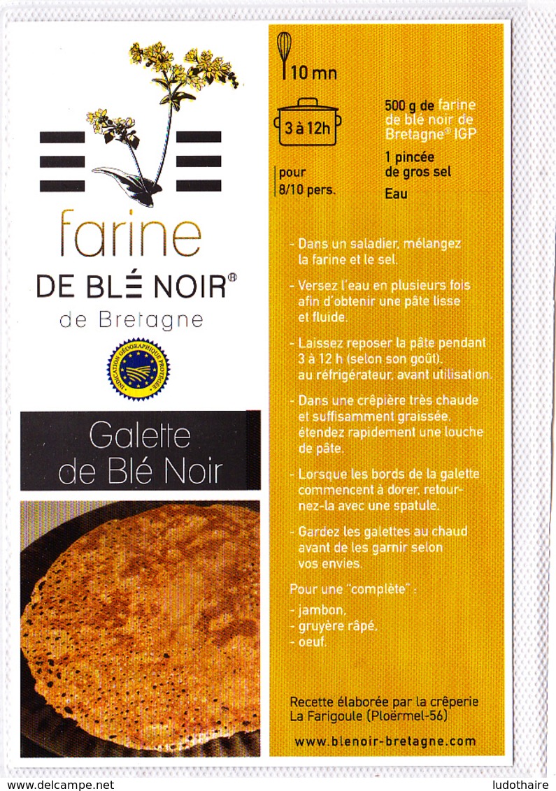 CP, Galette De Blé Noir, Bretagne, Recette De Cuisine Bretonne - Recettes (cuisine)