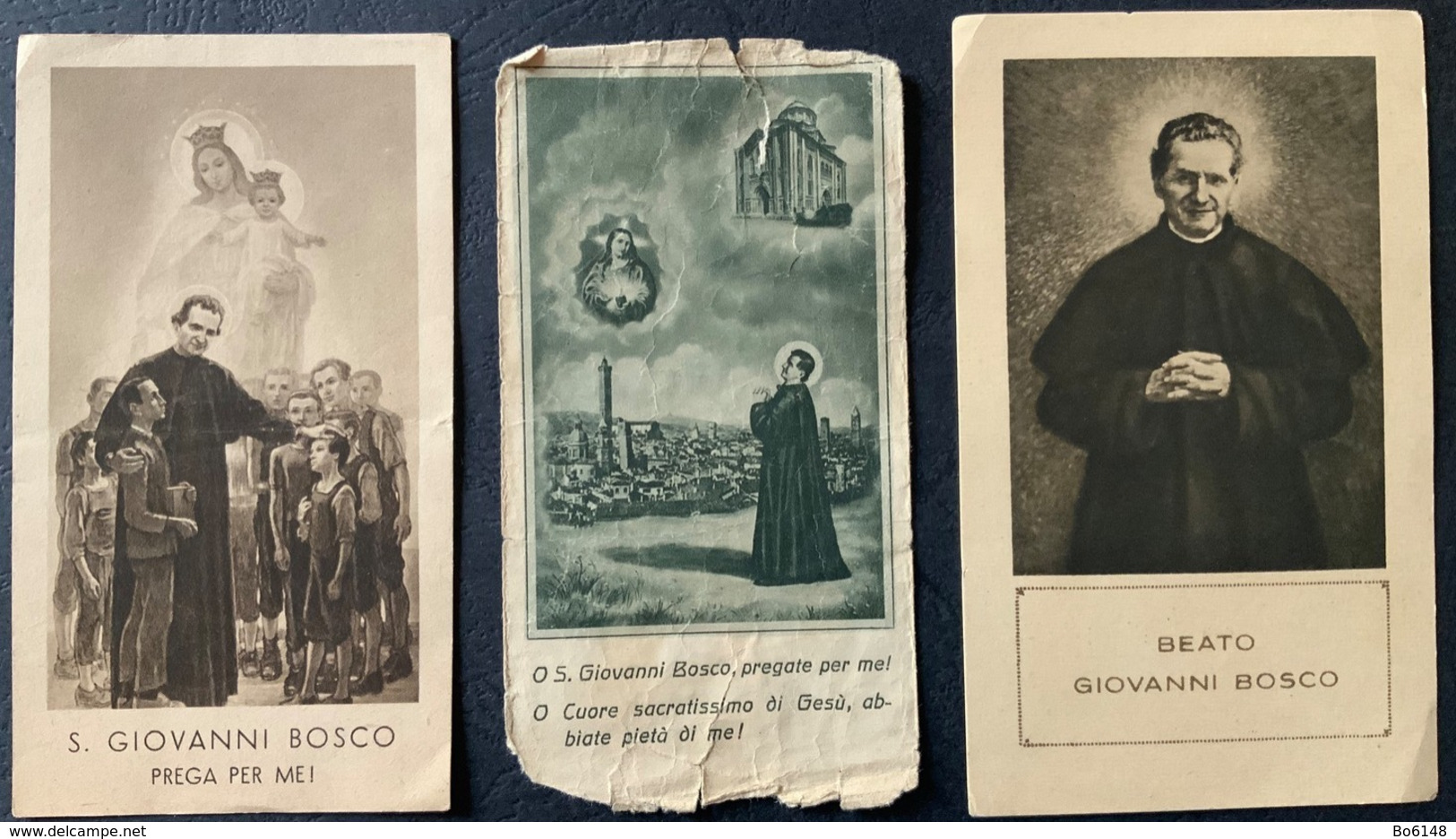 3  Antico Santino - Holy Card “ S. GIOVANNI BOSCO “ Imprimatur 1929 E 1934 - Santini