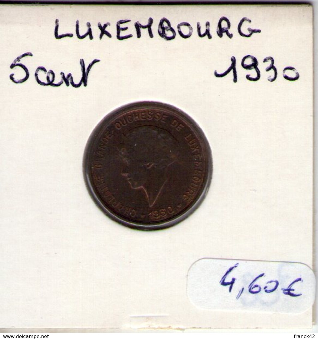 Luxembourg. 5 Cents 1930 - Luxembourg