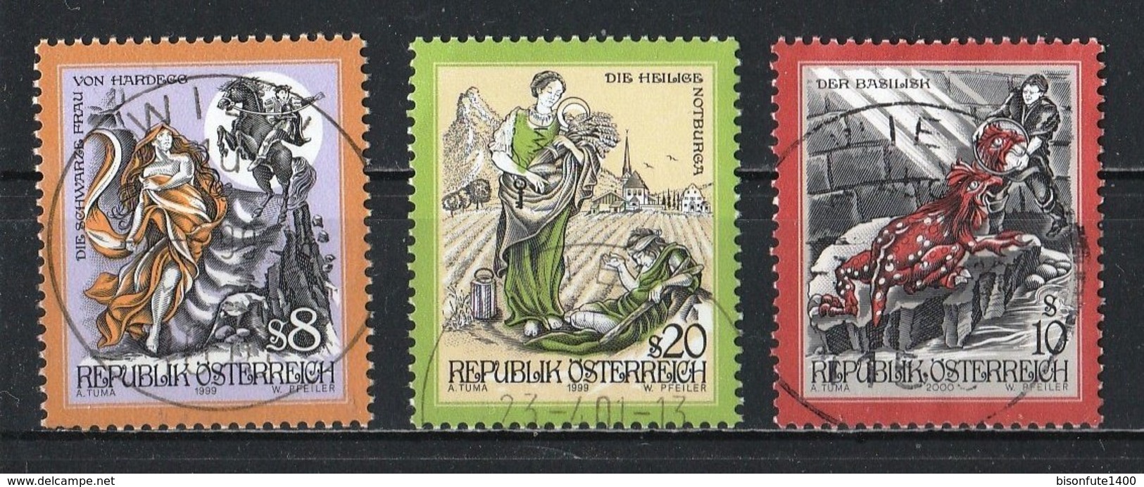 Autriche : Timbres Yvert & Tellier N° 2041 - 2055 - 2058 - 2069 - 2070 - 2085 - 2102 - 2117 Et 2147 Avec Oblit. Rondes. - Oblitérés