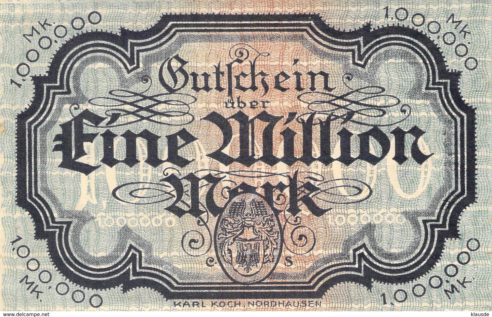 1 Mio Stadt Nordhausen UNC (I) - [11] Local Banknote Issues