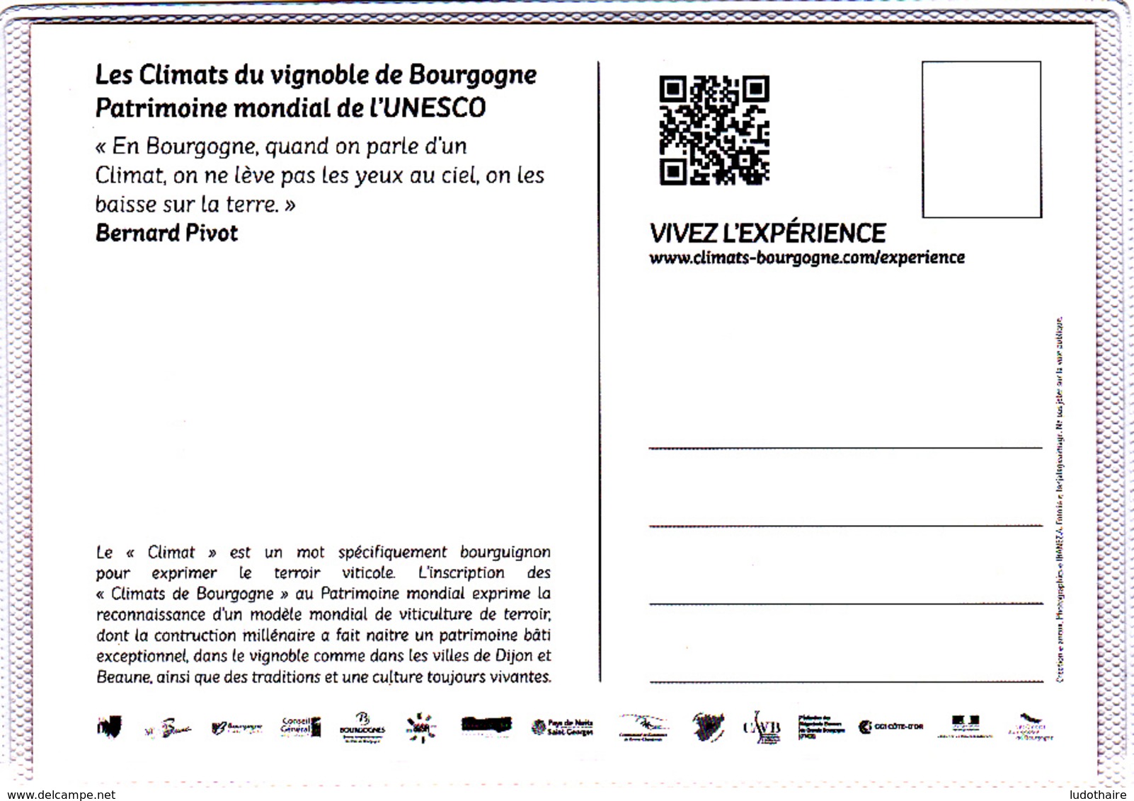 CP 21 Côte-d'Or, Les Chemins De Saint-Romain, Les Climats De Bourgogne, Patrimoine Mondial De L'UNESCO, 2015 - Autres & Non Classés