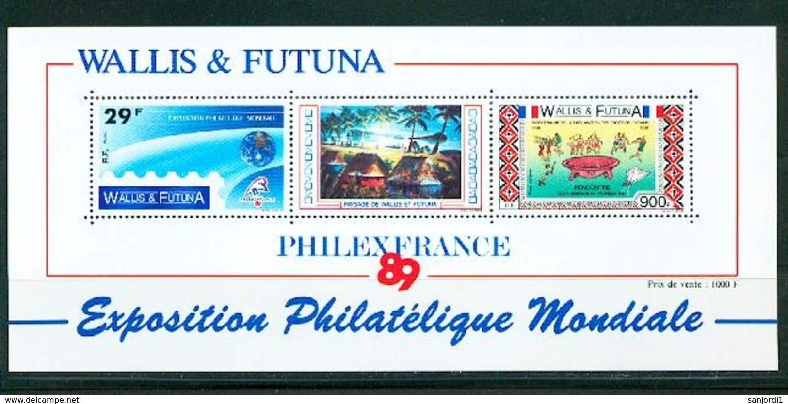 Wallis Et Futuna BF  4 Philexfrance 89 Neuf * * MnH Sin Charmela Prix De La Poste 7.8 - Blocks & Sheetlets