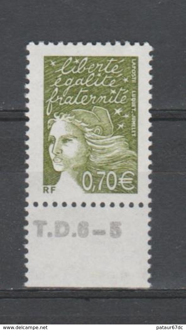 FRANCE / 2003 / Y&T N° 3571 ** : Luquet RF 0.70 € BdF Bas Avec N° De Presse - Gomme D'origine Intacte - Unused Stamps