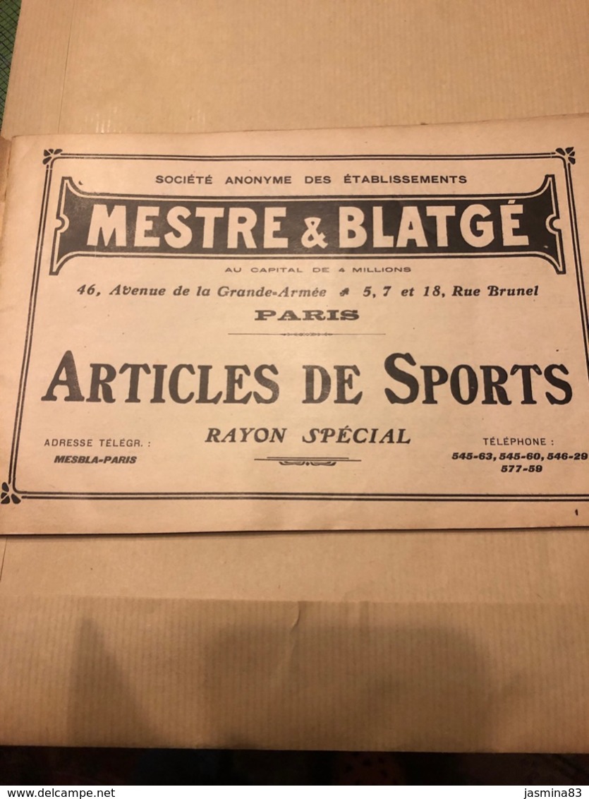 Catalogue D’articles De Sports De La Maison Mestre & Blatge - Sports & Tourisme