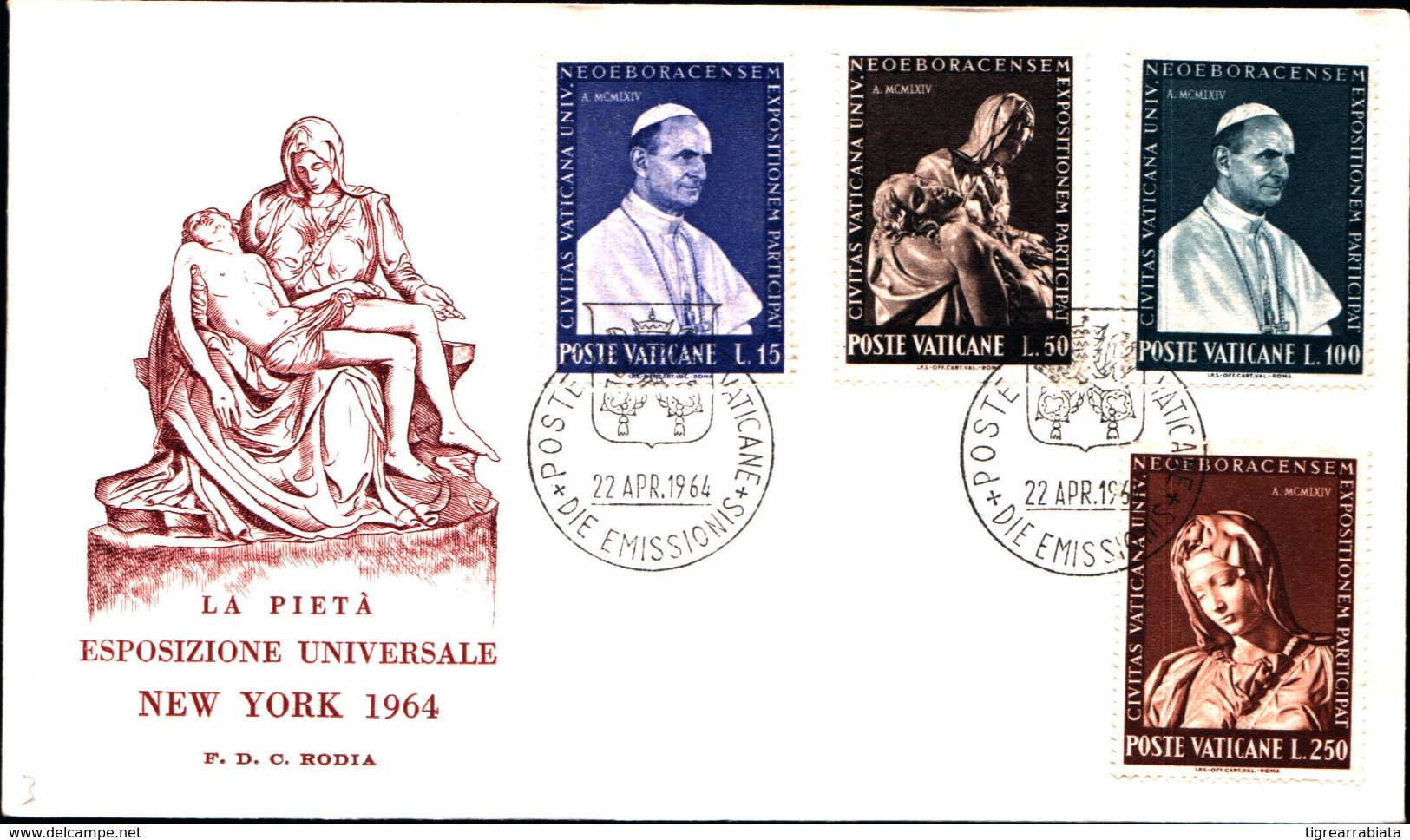 13547a)F.D.C. Partecipazione Vaticana All'esposizione Universale Di New York - 22 Aprile 1964 - Cartoline Maximum