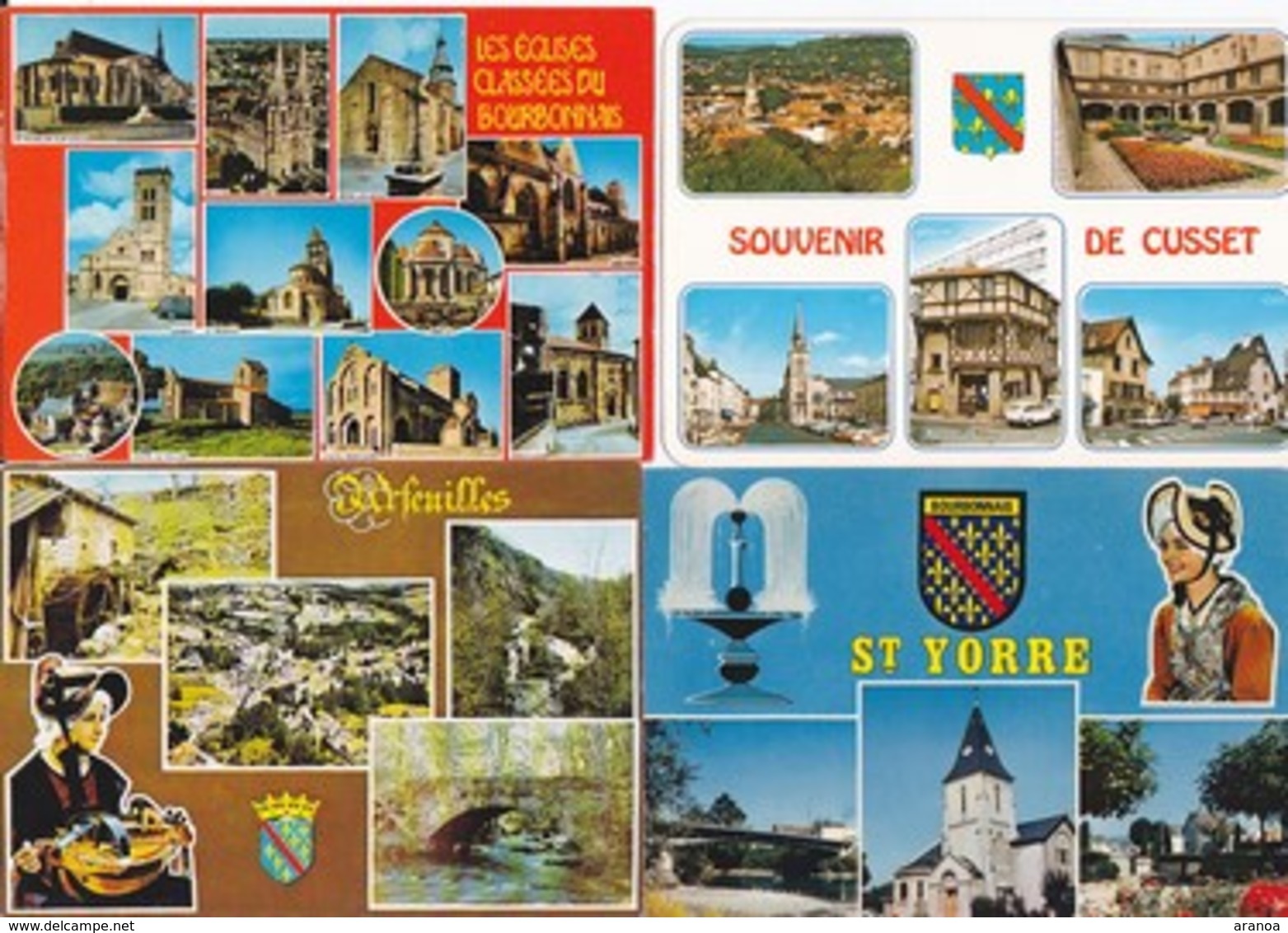 France -- Départements différents (03) -- Multivues -- Lot de 80 cartes