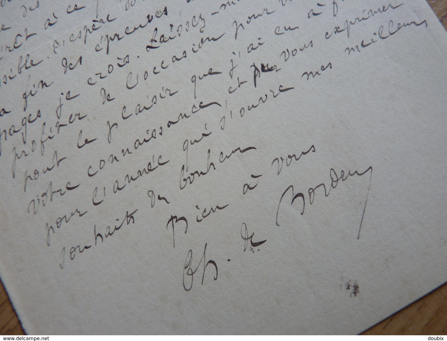 Charles De BORDEU (1857-1926) Ecrivain & Poète. Ami Francis JAMMES. Maire ABOS. BEARN. 2 X Autographe - Autres & Non Classés