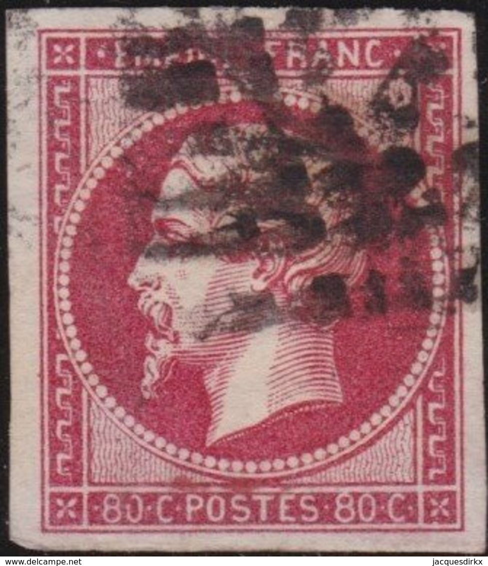 France  .   Yvert   .     17     .     O          .       Oblitéré - 1853-1860 Napoleon III