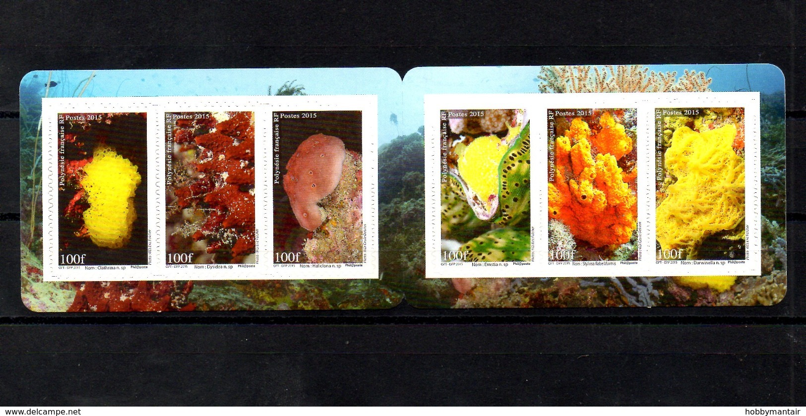 FR.POLYNESIA., 2015, MARINE SPONGES, BOOKLET, MNH** - Marine Life