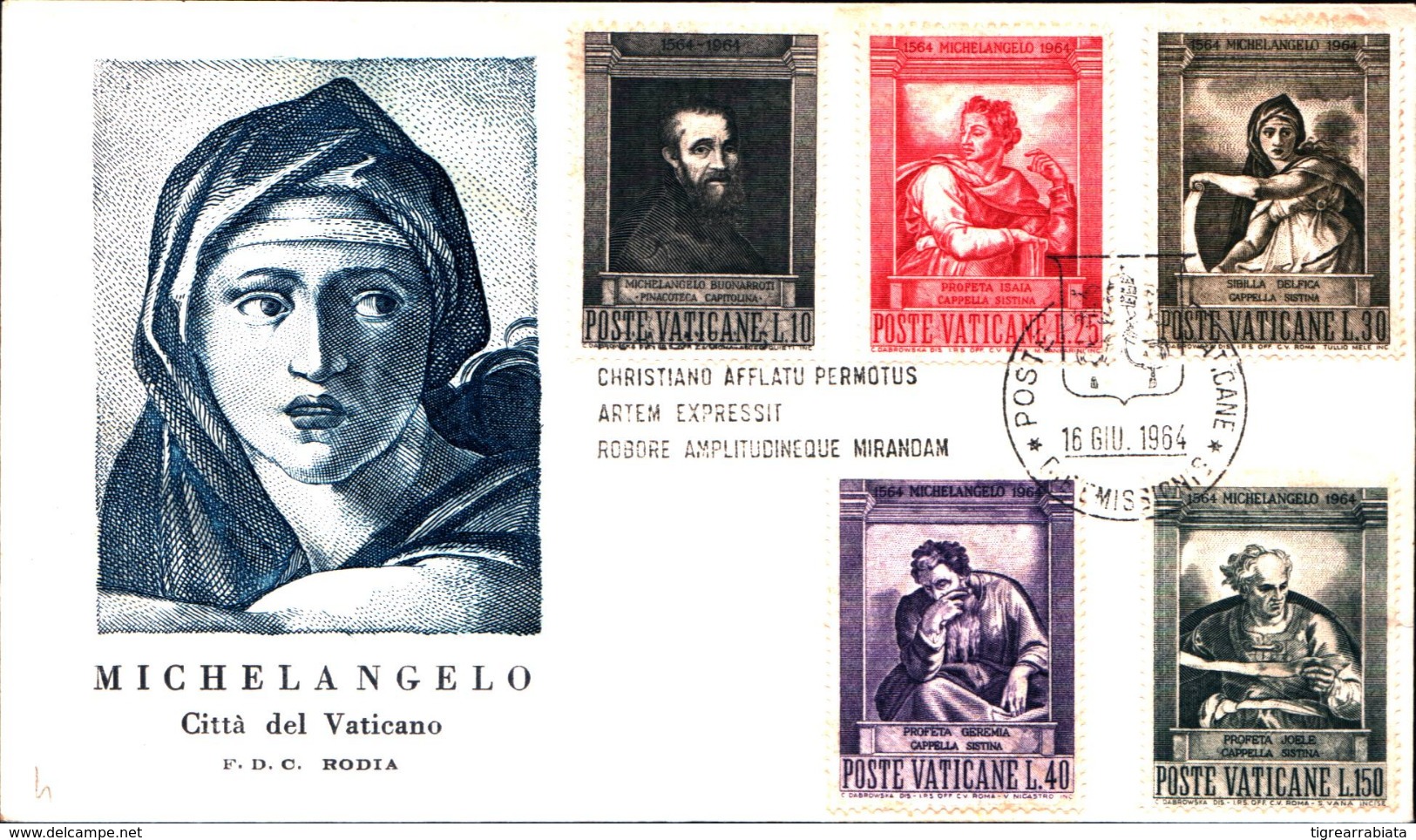 13551a)F.D.C. 4º Centenario Della Morte Di Michelangelo Buonarroti - 16 Giugno 1964 - Cartoline Maximum