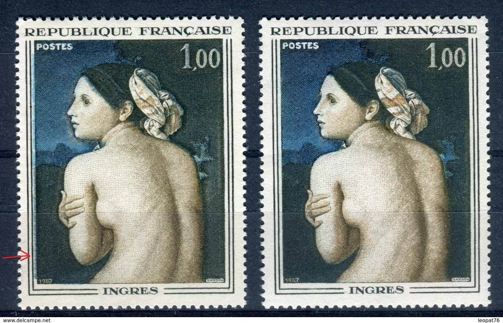 Variété N° Yvert 1530, Bleu Décalé à Gauche + 1 Normal , Neufs Luxe - Prix Fixe - Réf V 743 - Neufs