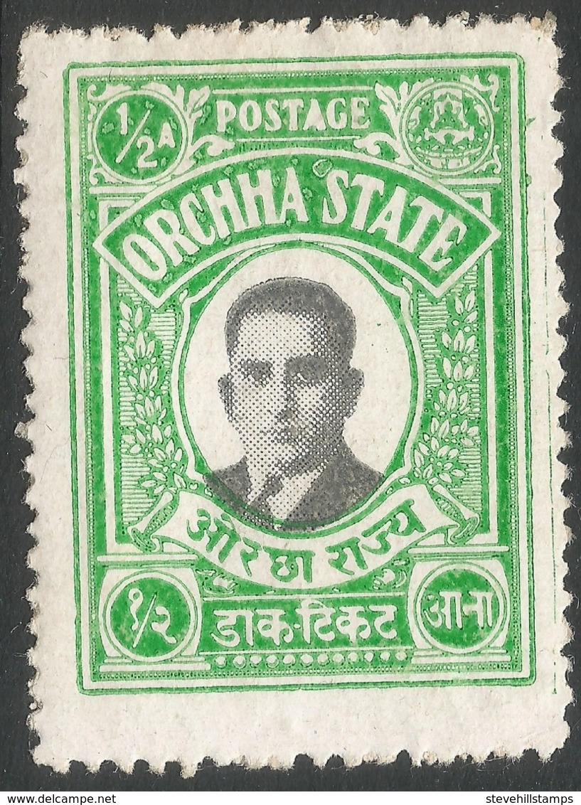 Orchha(India). 1935 Maharajah Vir Singh II, ½a MH. SG9 - Orchha
