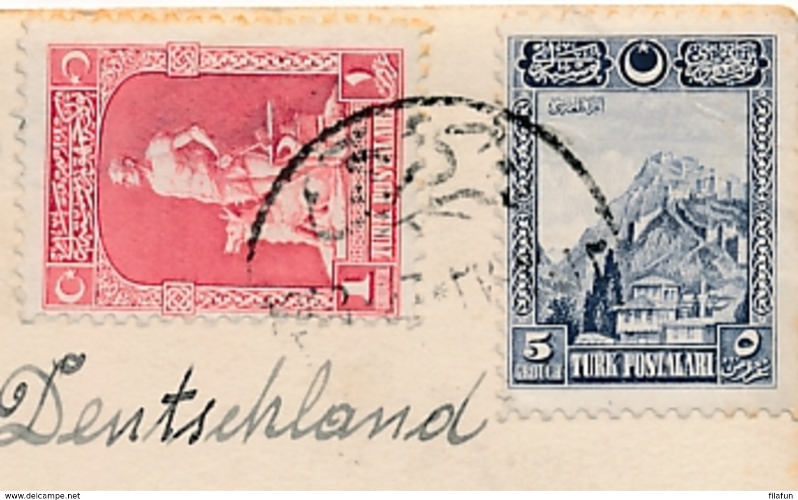 Turkey - 1927 - 2 Stamps On Postcard To Siegburg / Deutschland - Brieven En Documenten