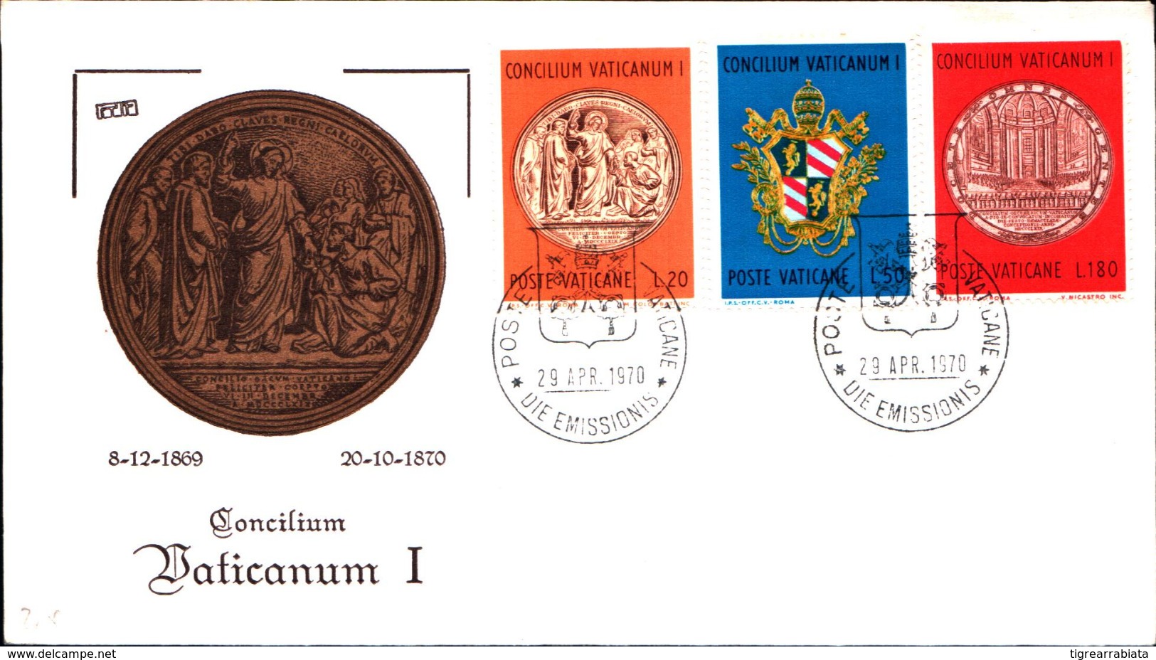 13556a)F.D.C.   Centenario Del Concilio Vaticano I - 29 Aprile 1970 - Cartoline Maximum