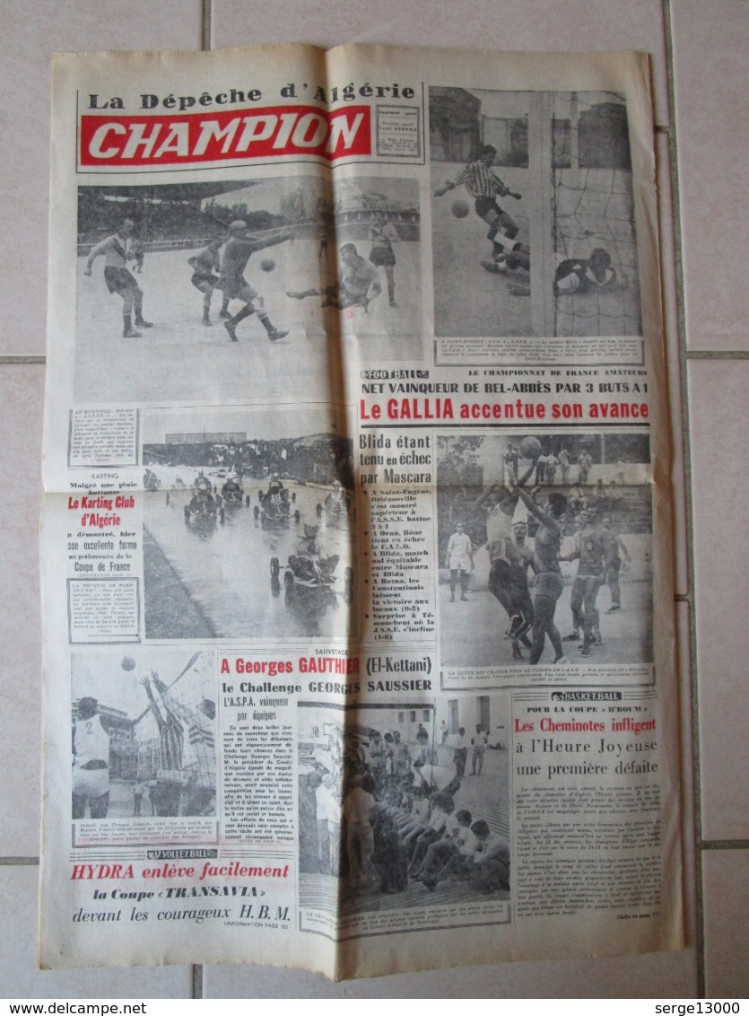 journal La Depeche d Algérie Octobre 1961 De Gaulle - Syrie - explosion navire cargo - Hippodrome du Caroubier Alger