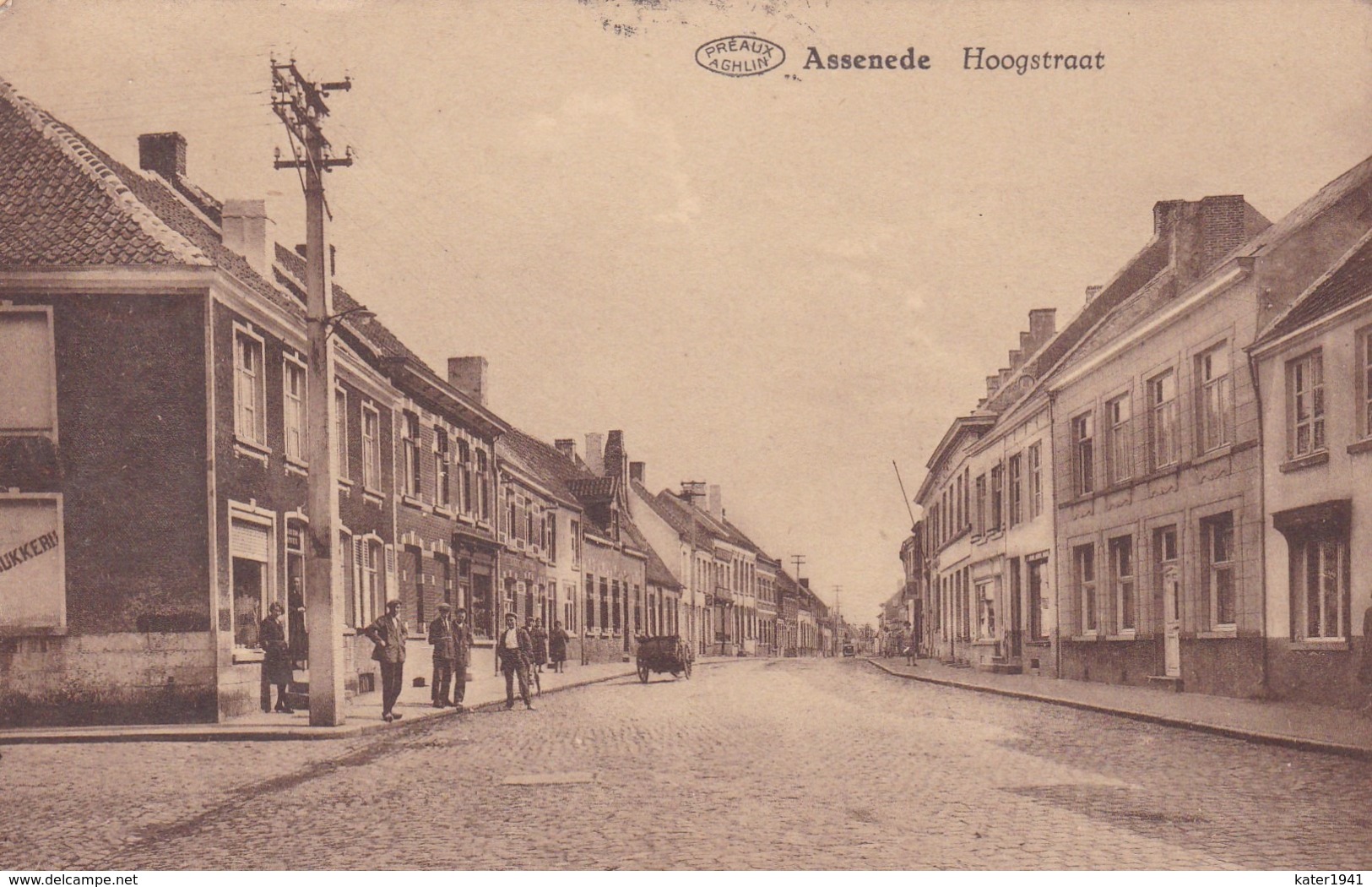 Assenede Hoogstraat - Preaux Aghlin - Verzonden1933 - Assenede