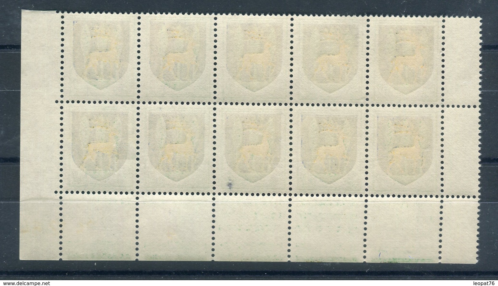Variété N° Yvert 1351B, Dégradé Du Vert  En Bloc De 10 Coin Daté, Neufs Luxe - Prix Fixe - Réf V 750 - Unused Stamps