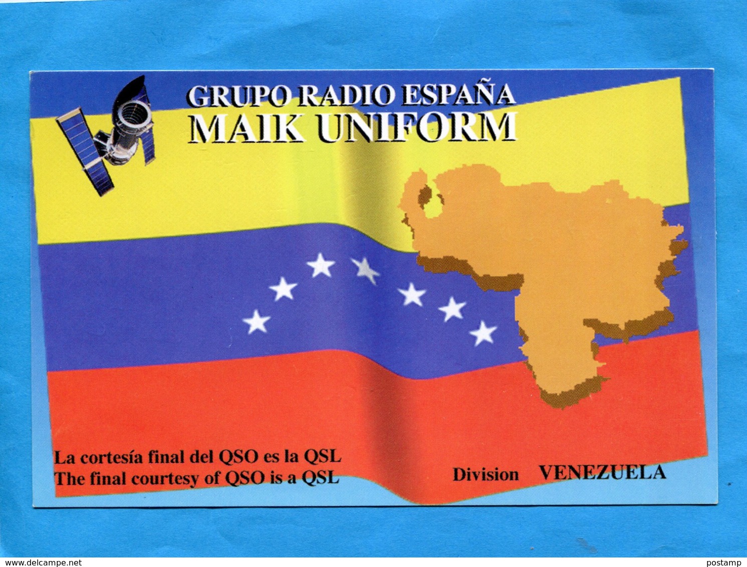 Carte Illustrée-Drapeau- RADIO-GRUPO RADIO ESPANA-DIVISION VENUELA - Venezuela