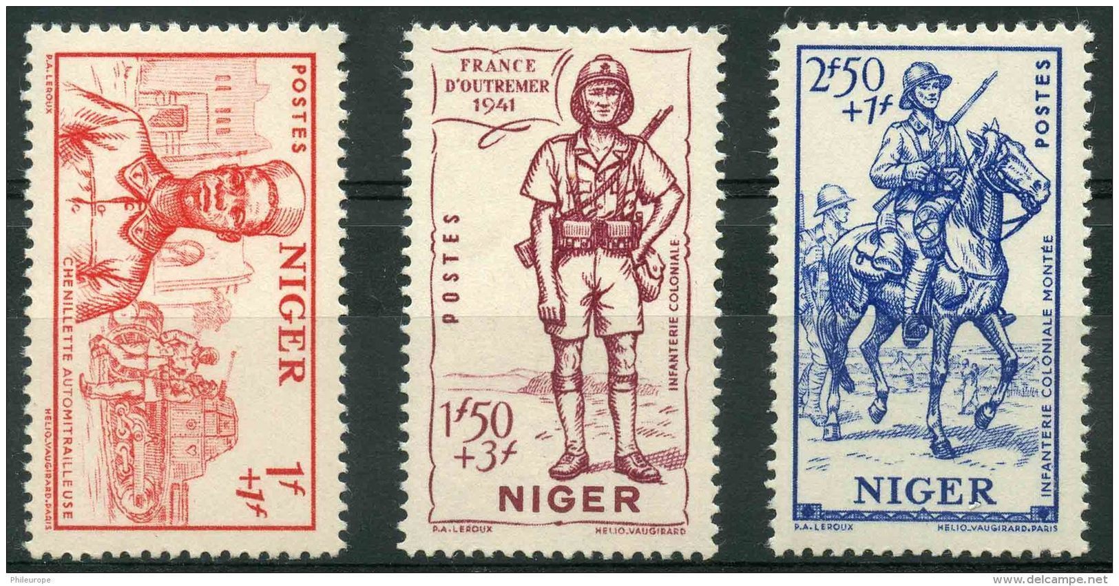 Niger (1941) N 86 à 88 * (charniere) - Unused Stamps