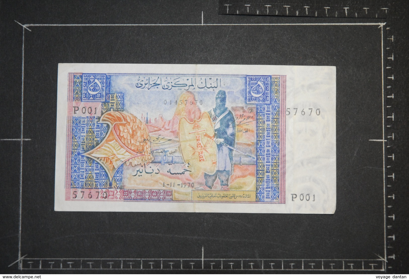 Billet, ALGERIE, 5 Dinars Banque Centrale D'Algérie Fennec - Algerien