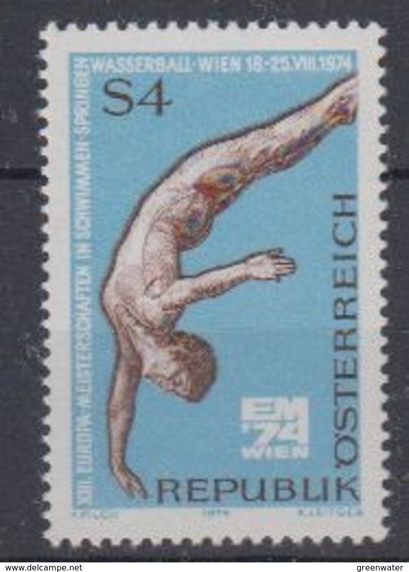 Austria 1974 Europa Meisterschaften Im Schwimmen Springen 1v ** Mnh (44615) - Europese Gedachte