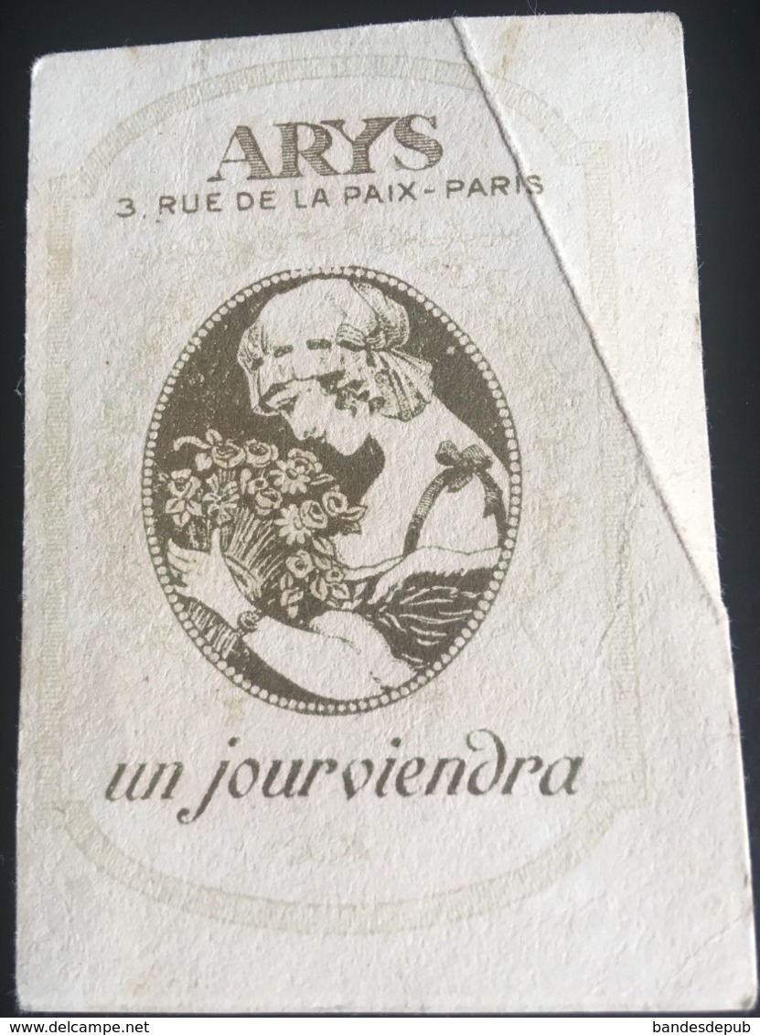 Carte Parfumée Parfum Arys Rue Paix Paris Dos Angoulême Coustal Cartes Postales - Anciennes (jusque 1960)