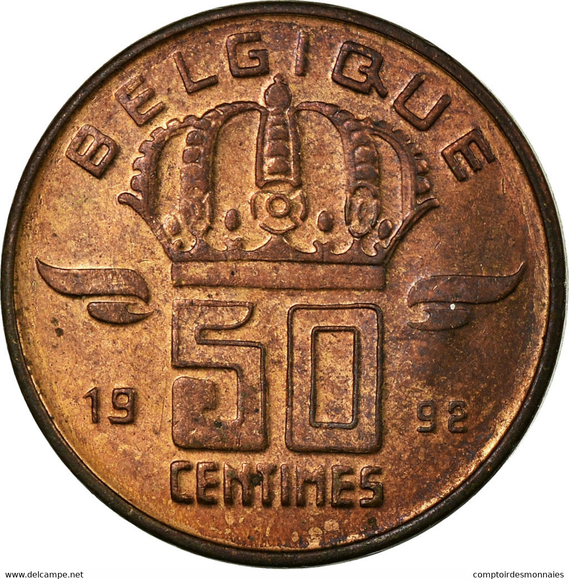 Monnaie, Belgique, Baudouin I, 50 Centimes, 1992, TTB, Bronze, KM:148.1 - 50 Cent