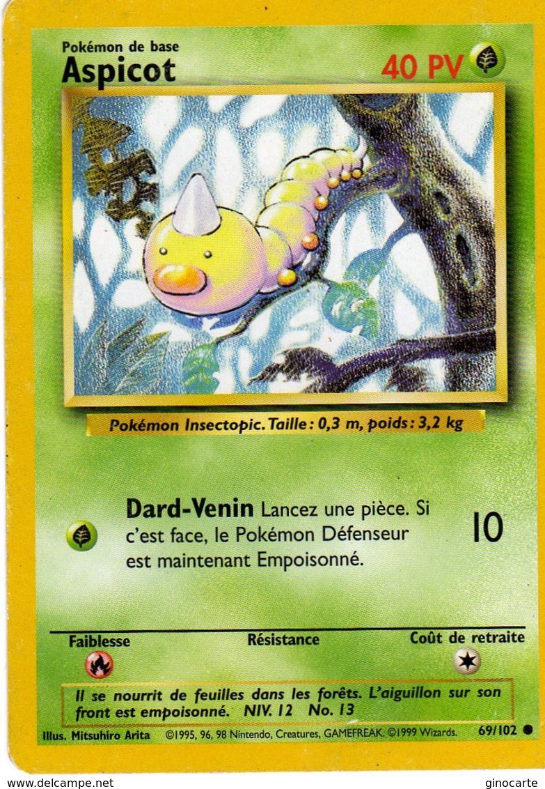 Carte Pokemon 69/102 Aspicot 40pv 1995 Wizards - Wizards