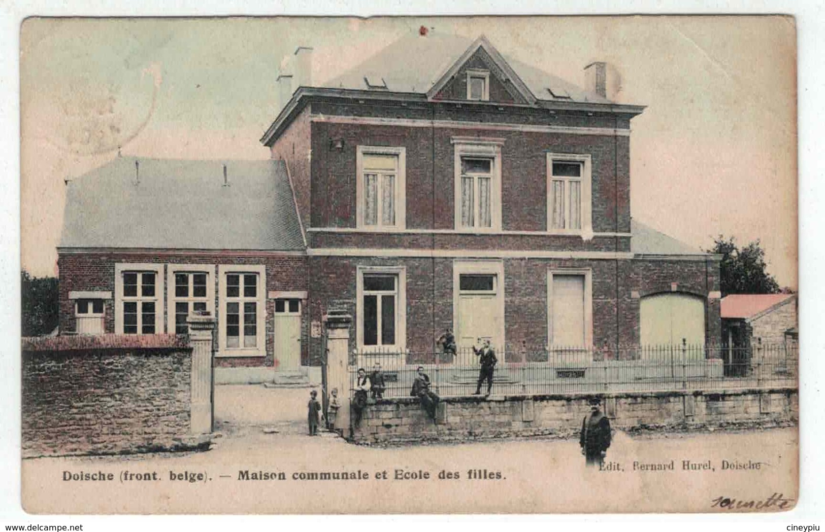 Doische - Maison Communale Et Ecole Des Filles - Ed. Bernard Huret - Colorisée - RARE - Doische