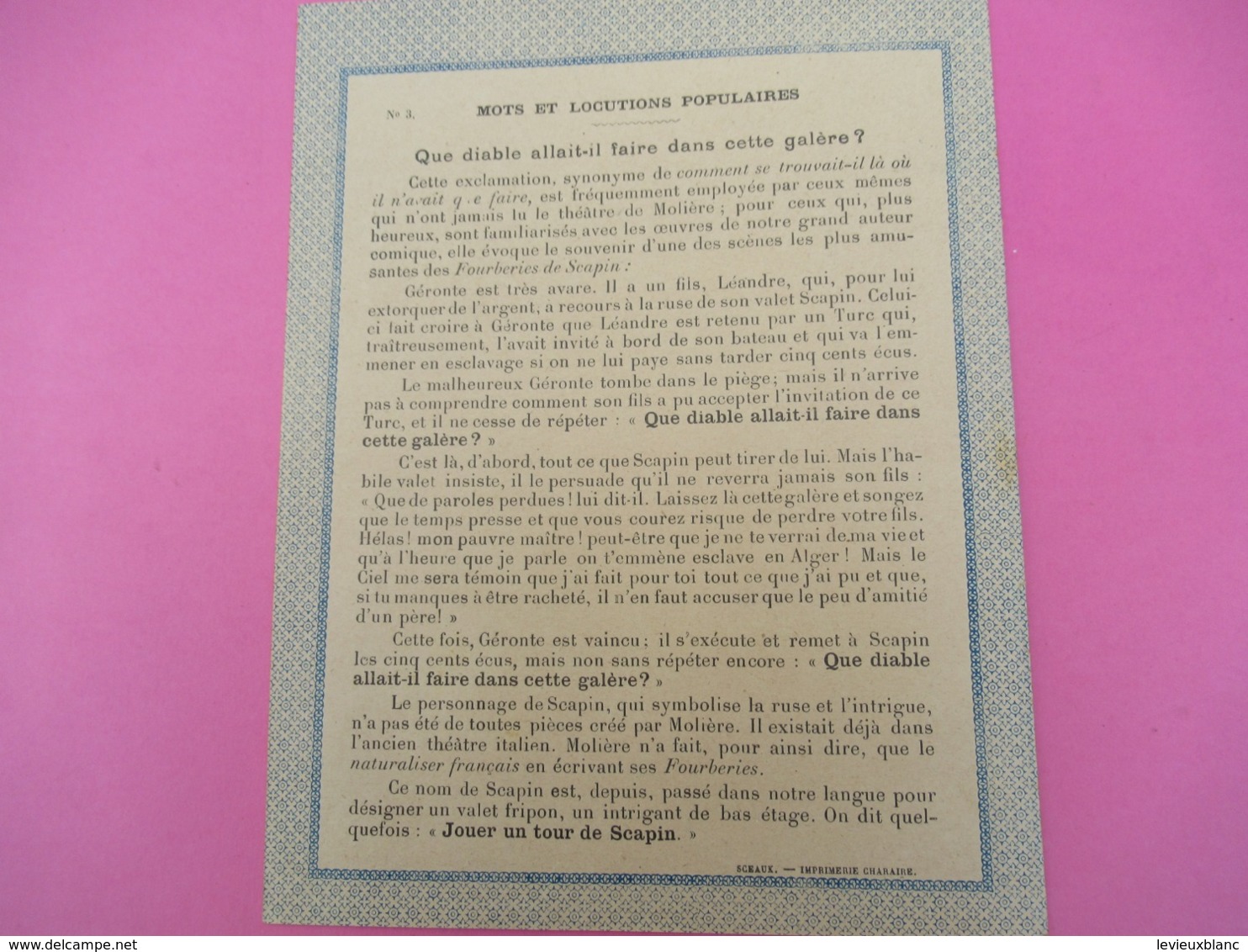 Couverture De Cahier D’écolier/Mots Et Locutions Populaires/ Que Diable Allait-il../ Gedalge & Cie/Vers1890-1900  CAH247 - Papeterie